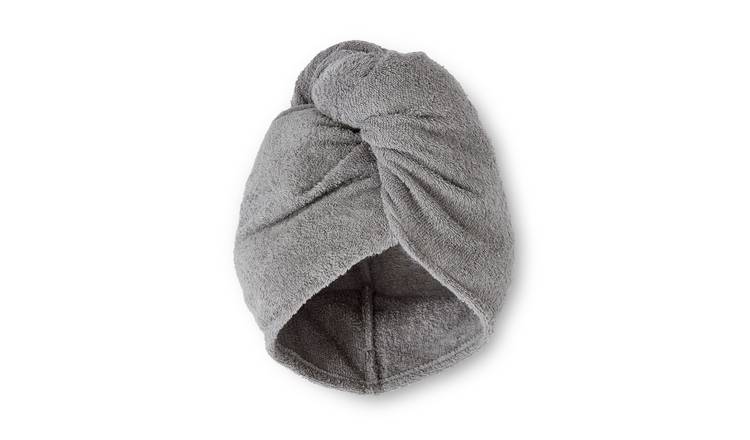 Catherine Lansfield Grey Hair Turban Twin Pack - Quick Dry