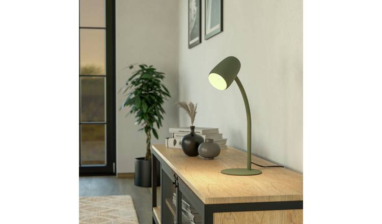 EGLO Carlo Modern Steel Flexible Desk Lamp - Green