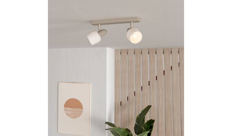 EGLO Corato Steel 2 Light Spotlight - Sand