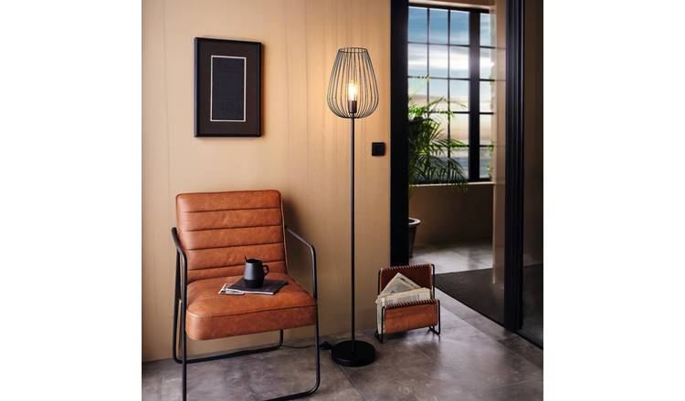 EGLO Newtown Steel Floor Lamp - Black
