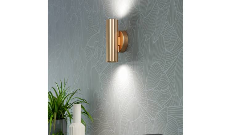 EGLO Portillo Metal 2 Uplight & Downlight Wall Light - Gold