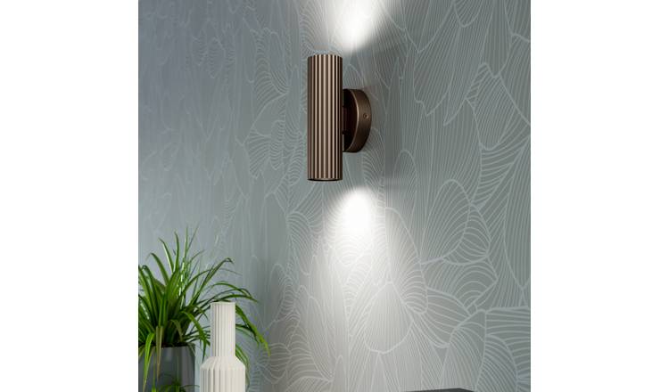 EGLO Portillo Metal 2 Uplight & Downlight Wall Light - Bronze