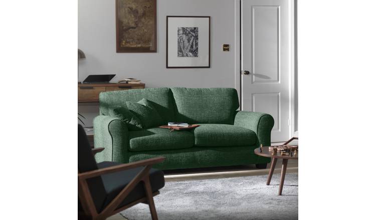 Argos Home Lisbon Fabric 3 Seater Sofa - Green