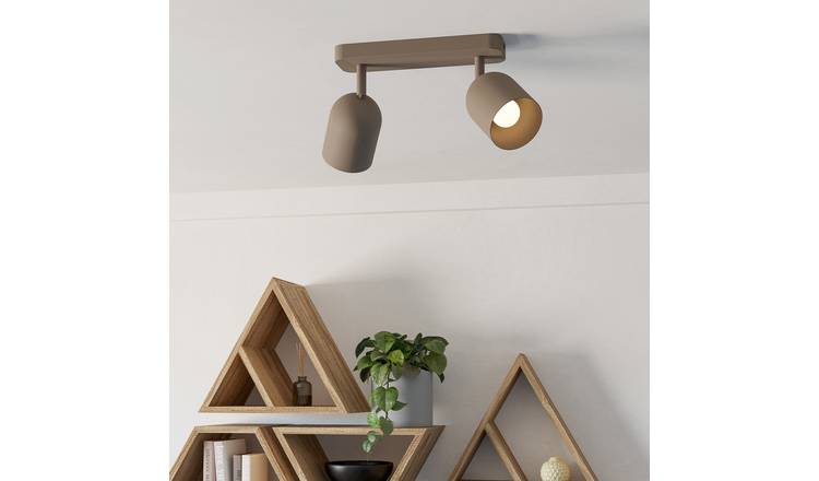 EGLO Tilston Steel 2 Light Spotlight - Sand