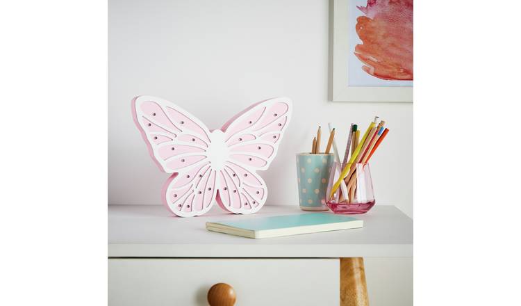 Glow Butterfly Kids LED Table Light - Pink