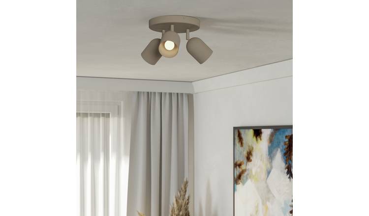 EGLO Tilston Steel 3 Light Spotlight - Sand