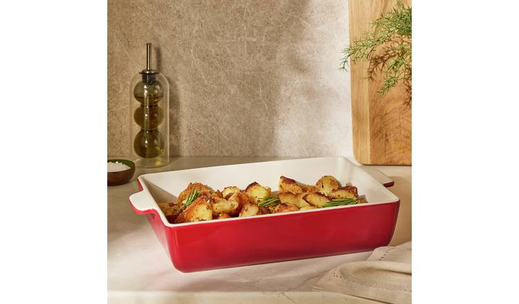 Argos Home Large 37x23cm Red Ceramic Roaster