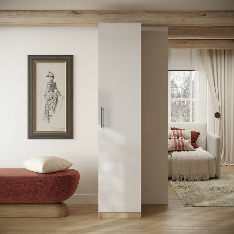 Habitat Munich 1 Door Wardrobe - Gloss White & Oak 0