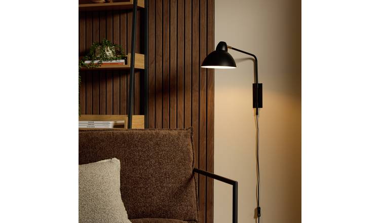 Argos Home Maddox Metal Swing Arm Wall Light - Black