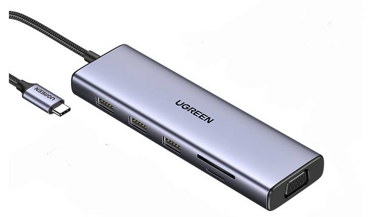 UGREEN 10-In-1 Hub with 4K HDMI, VGA, Ethernet, USB, 3.5mm Jack, TF/SD Card Slot