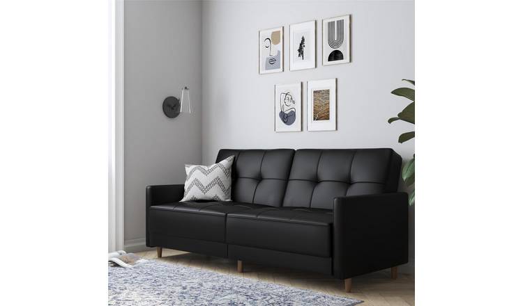 Dorel Andora Faux Leather Coil Sofa Bed - Black