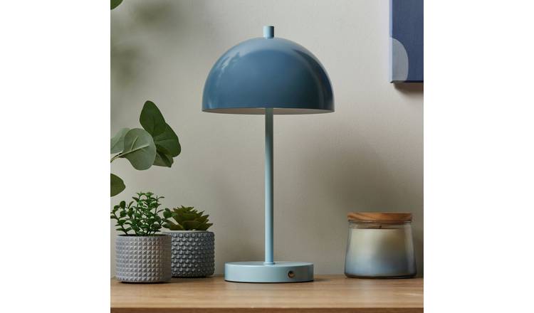 BHS Belle Dome Metal Rechargeable Table Lamp - Blue