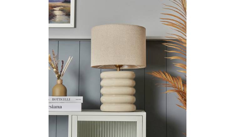 BHS Marshmallow Ceramic LED Table Lamp - Ivory