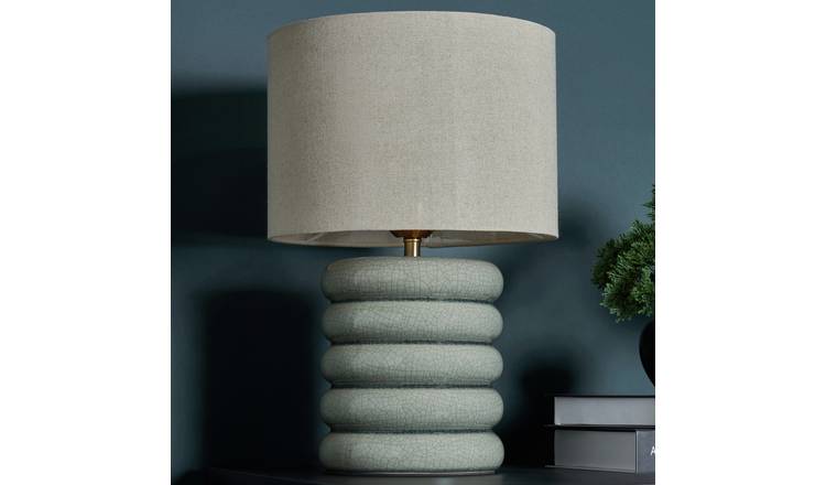 BHS Marshmallow Ceramic LED Table Lamp - Pale Green
