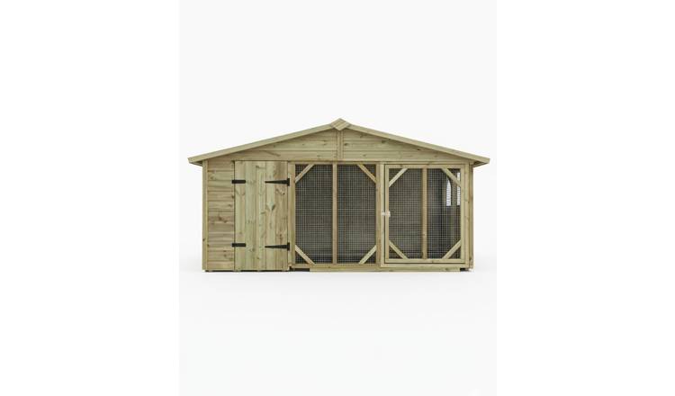 Benchmark Kennels Single Wooden Dog Kennel - 12 x 4ft