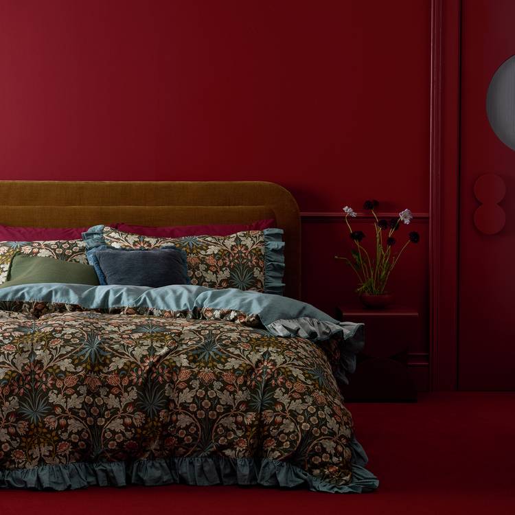 Habitat x Morris & Co. Hyacinth Cotton Reversible Bedding Set - Superking 0