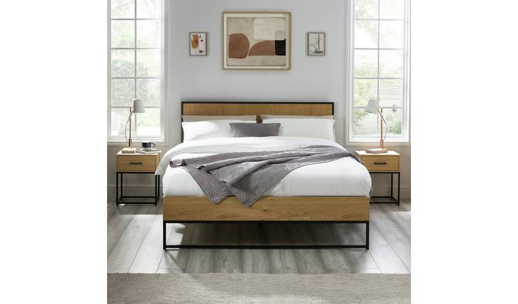 Julian Bowen Harlow Double Bed Frame - Light Oak