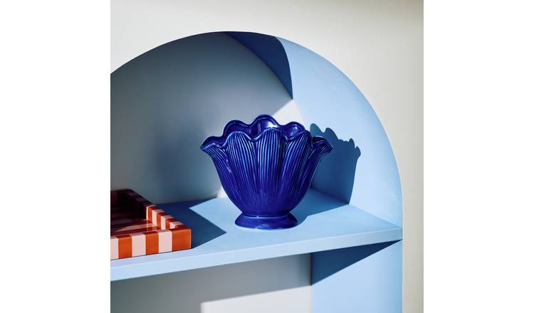 Bayswood Ceramic Blue Shell Vase - 12cm