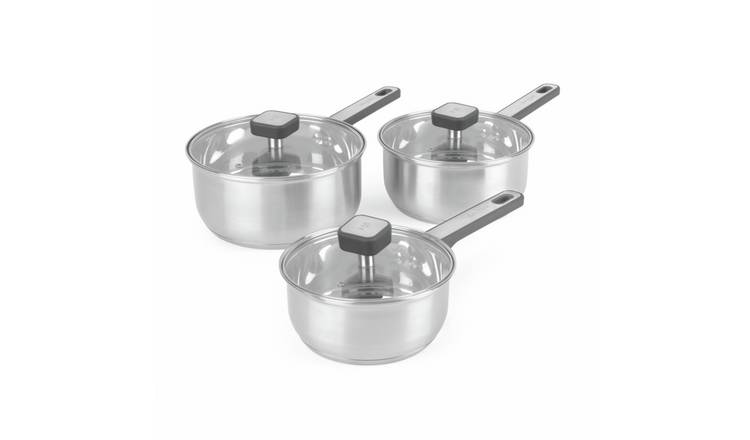 Salter Expert 3 Piece Stainless Steel Pan Set