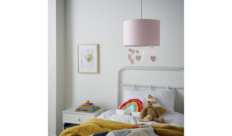 Glow Kids Pink Hearts Mobile Easy Fit Lampshade - 30cm