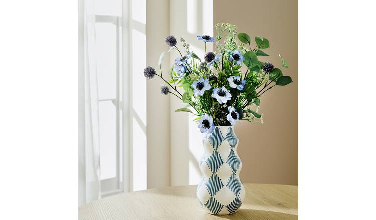 Bayswood Artificial Blue & Purple Hand Tie Bouquet
