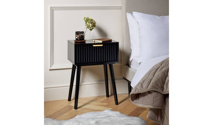 Argos Home Otterlie 1 Drawer Bedside Table - Black