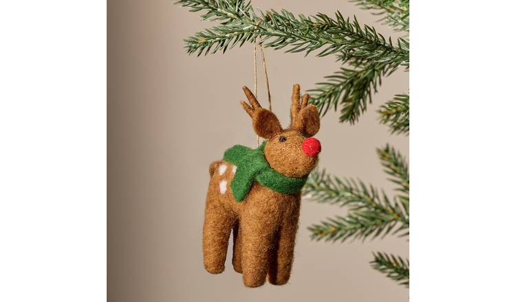 Argos Home Felt Reindeer Hanging Christmas Ornament