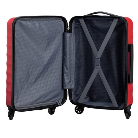 Featherstone 4 Wheel Hard Cabin-Sized Suitcase - Red