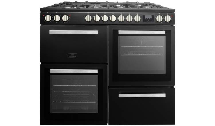 New World NWNESS100DFB 100cm Dual Fuel Range Cooker - Black