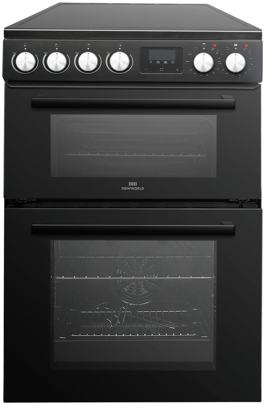 New World NWLS50DCB 50cm Double Oven Electric Cooker - Black
