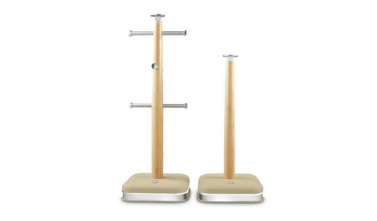 Swan Nordic 6 Cup Bamboo Towel Pole and Mug Tree - Cream