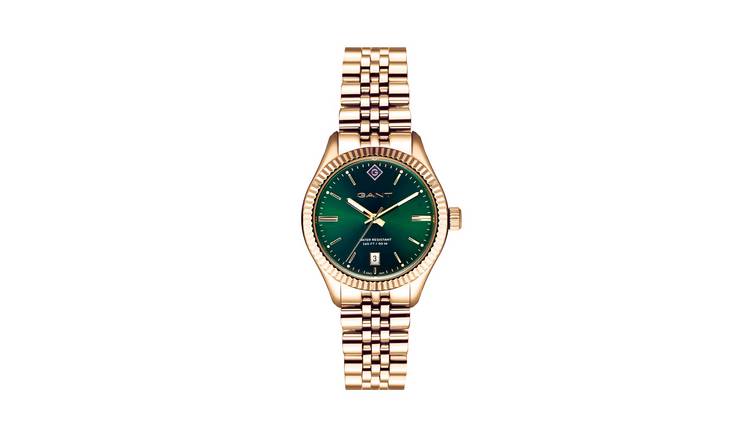 Gant Sussex IPG Ladies Green Dial Gold Plated Bracelet Watch