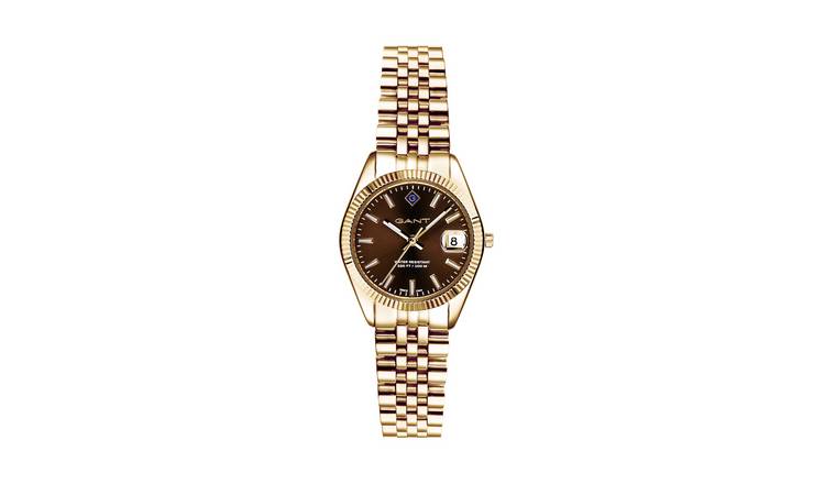 Gant Sussex Mini Ladies Brown Dial Gold Plated Bracelet Watch