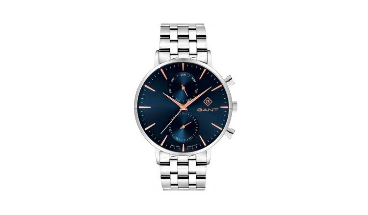 Gant Park Hill Day Date II Men's Denim Blue Dial Stainless Steel Bracelet Watch
