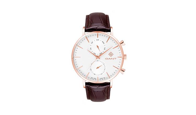 Gant Park Hill Day Date II Men's Brown Leather Strap Watch