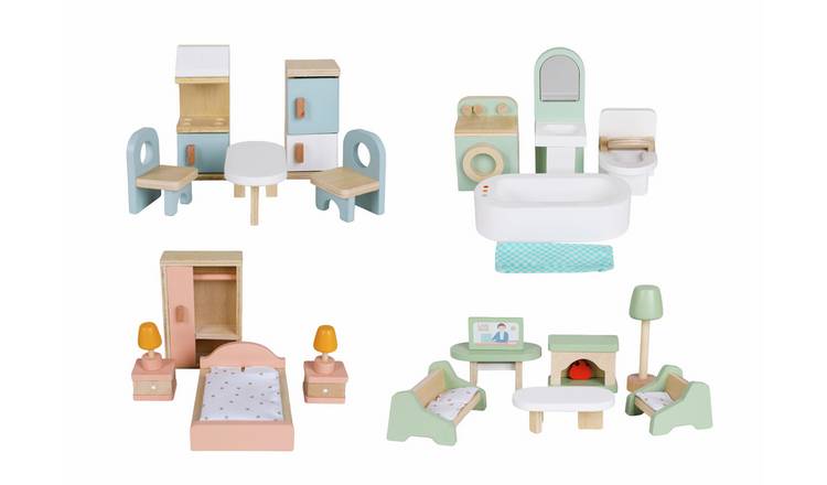 Chad Valley Wooden Doll House Accessories Set