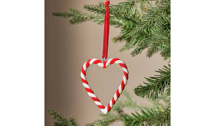 Argos Home Candy Cane Heart Hanging Christmas Ornament