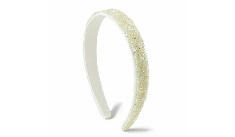 Flitzy White Rhinestone Shimmering Ivory Headband