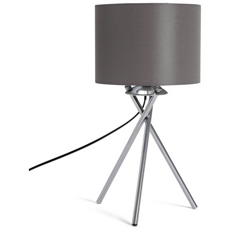 Argos Home Tripod Table Lamp - Grey and Chrome 0