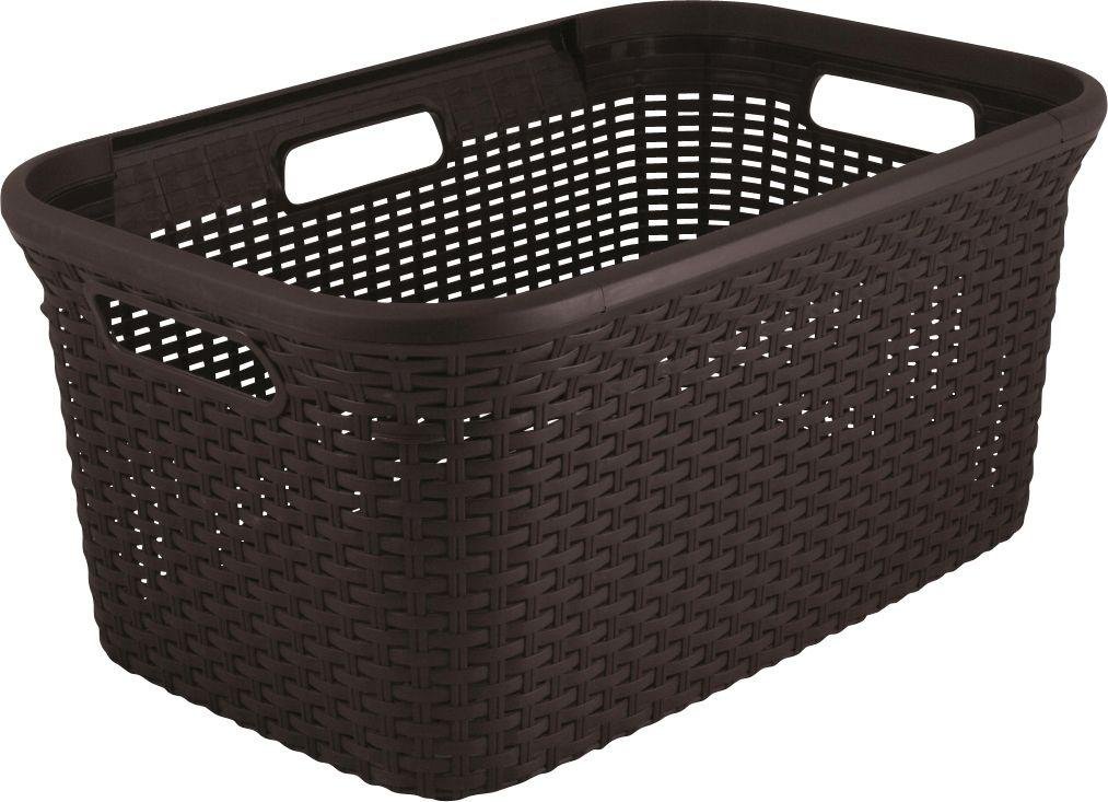 Curver 45 Litre Rattan Basket - Dark Brown