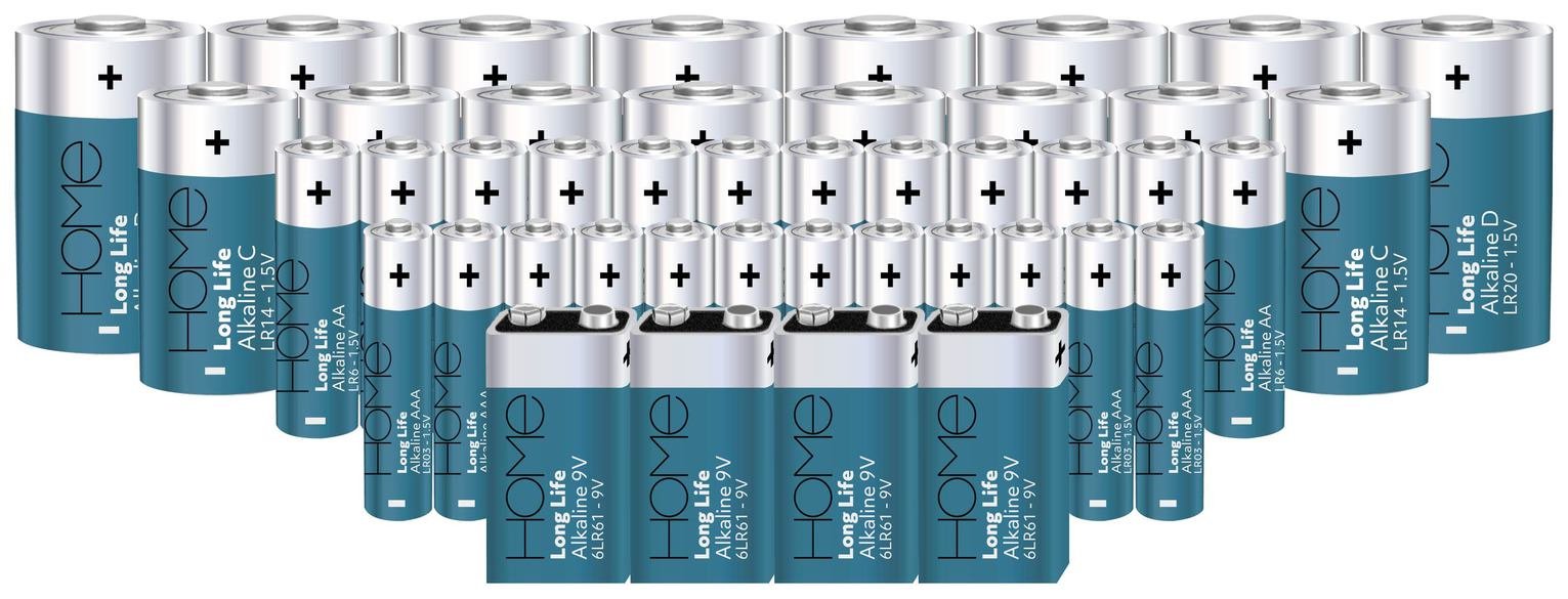 Argos Home Ultra Alkaline Battery Variety Bundle -Pack of 44