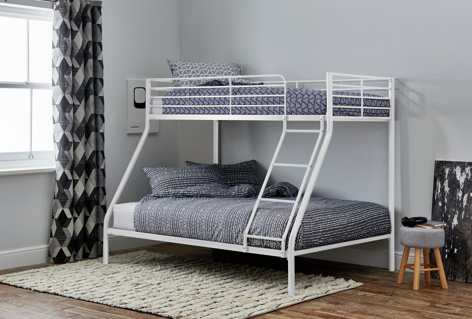 Argos Home Willen Triple Metal Bunk Bed - White