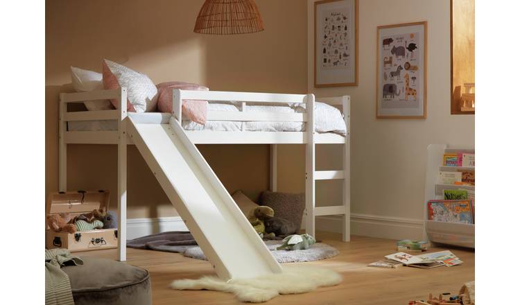 Buy Argos Home Kaycie Mid Sleeper with Slide White Kids beds Argos