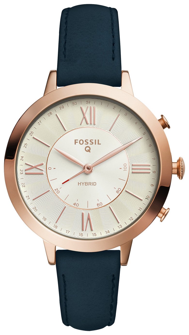 Fossil Ladies' Jacqueline Leather Strap Hybrid Smart Watch