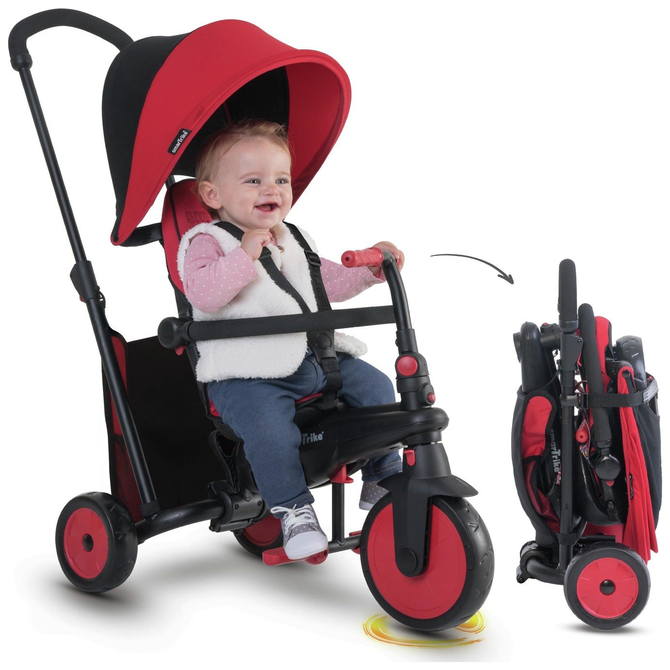 smarTrike SmarTfold 300+ Folding 6 in 1 Trike ‚Äì Red