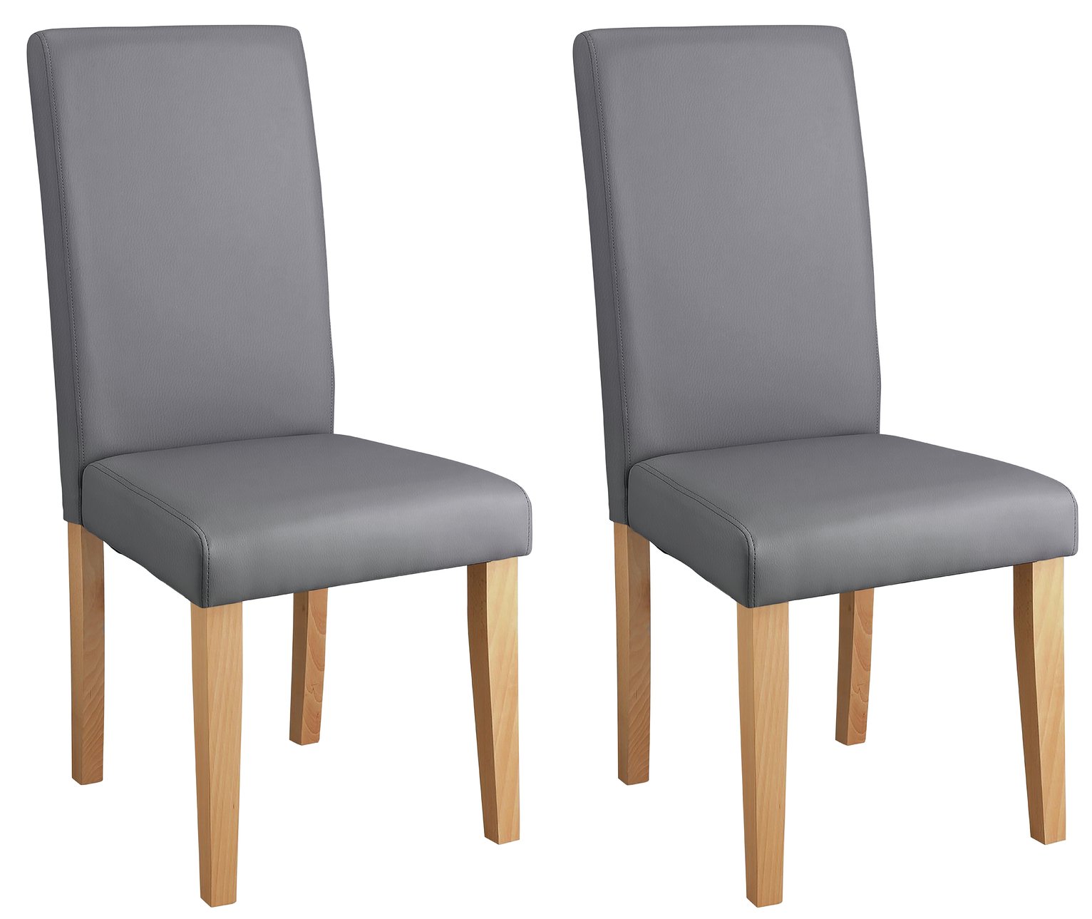 Argos Home Pair of Midback Dining Chairs - Grey