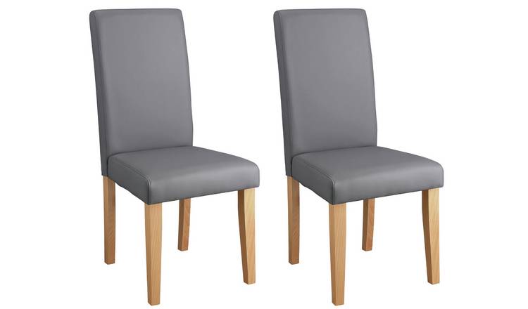 Buy Argos Home Pair of Midback Dining Chairs - Grey | Dining chairs | Argos