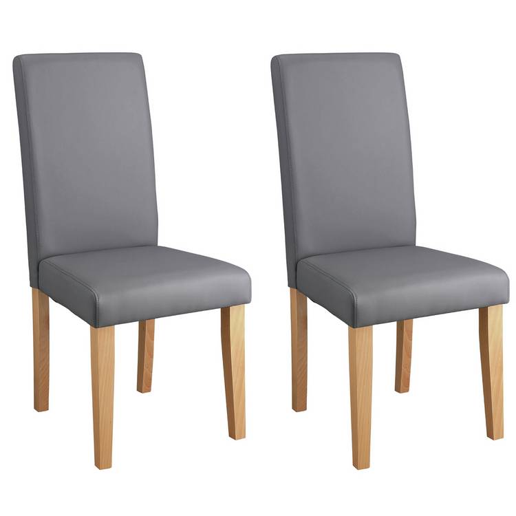 Argos Home Pair of Midback Dining Chairs - Grey 0