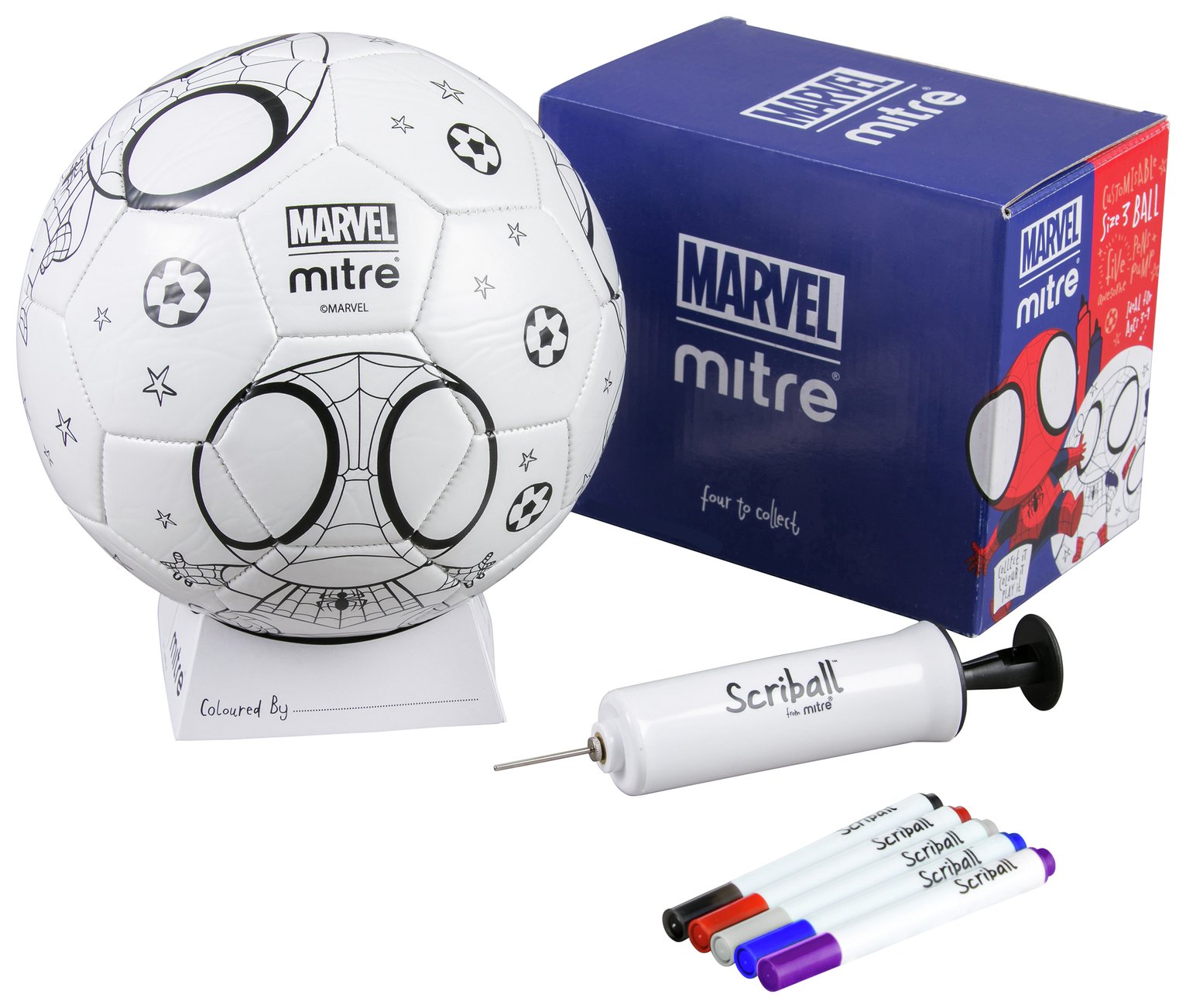 Mitre Marvel Spider-Man Scriball Colouring Size 3 Football