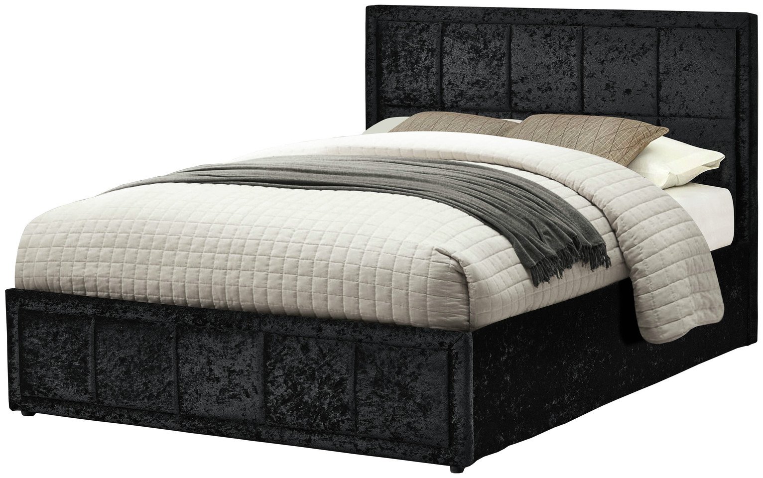 Birlea Hannover Black Velvet Small Double Ottoman Bed Frame at Argos Reviews